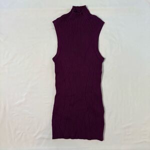 Madewell Rib Mockneck Sweater Tank Women Size XXS Purple Office Classic Layering